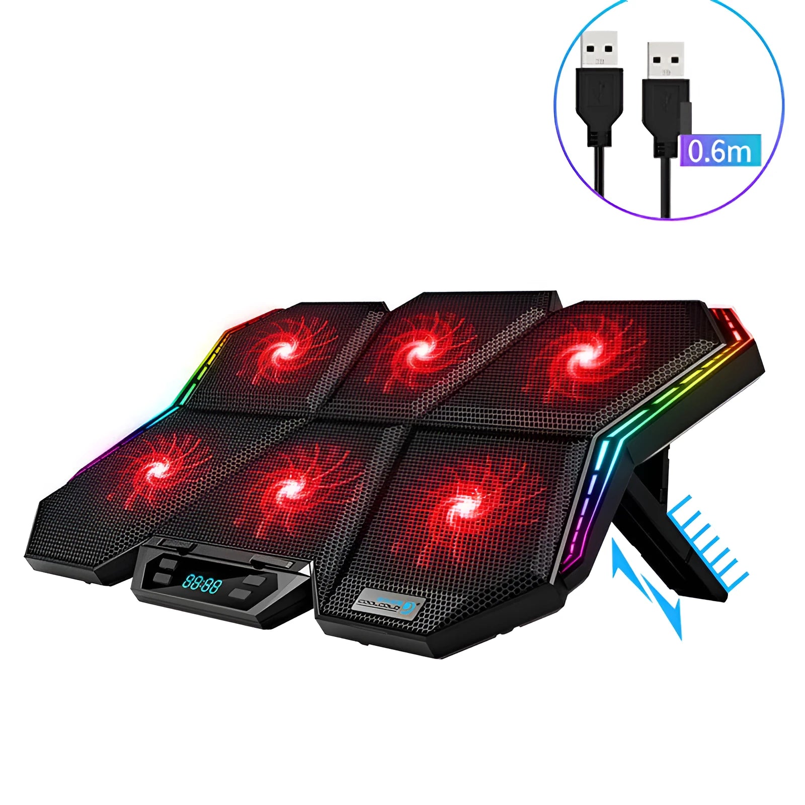 Ice Magic 6 notebook radiator cooling pad with six fans and USB cable