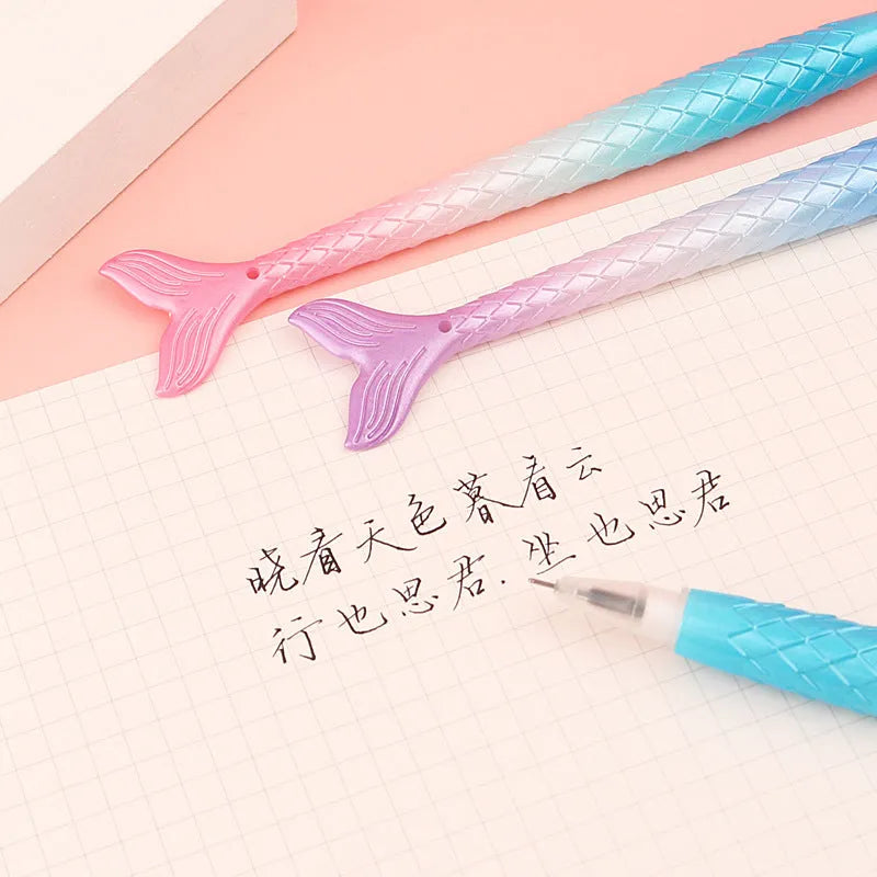 Cartoon mermaid pen with 0.38mm fine tip and plastic shell in random ink colour