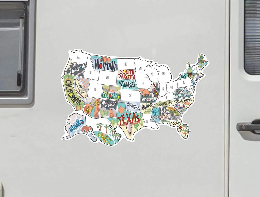 Travel car sticker set with world map design and letter components for vehicle decoration