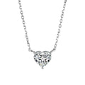 Women's simple silver-coloured copper necklace with heart-shaped pendant