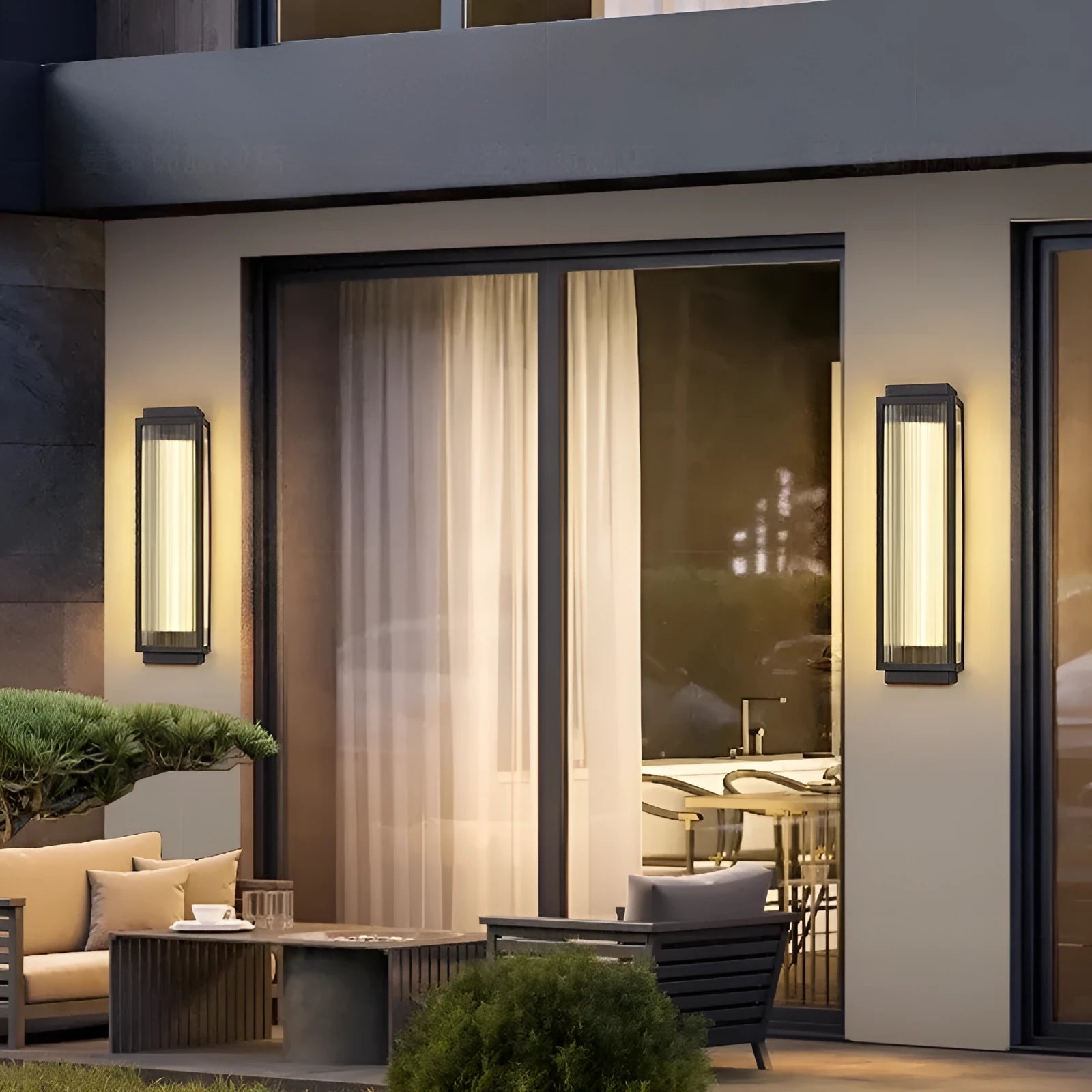 Stainless steel outdoor wall lamp with waterproof construction for garden lighting