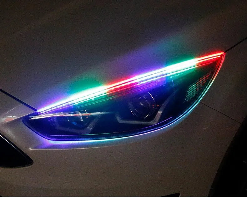 Remote control and LED daytime running light strip for General Motors cars with RGB colour options.