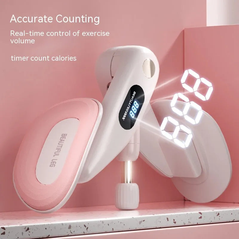 Pelvic floor muscle trainer device with counter in blue, grey, green, and pink colour options