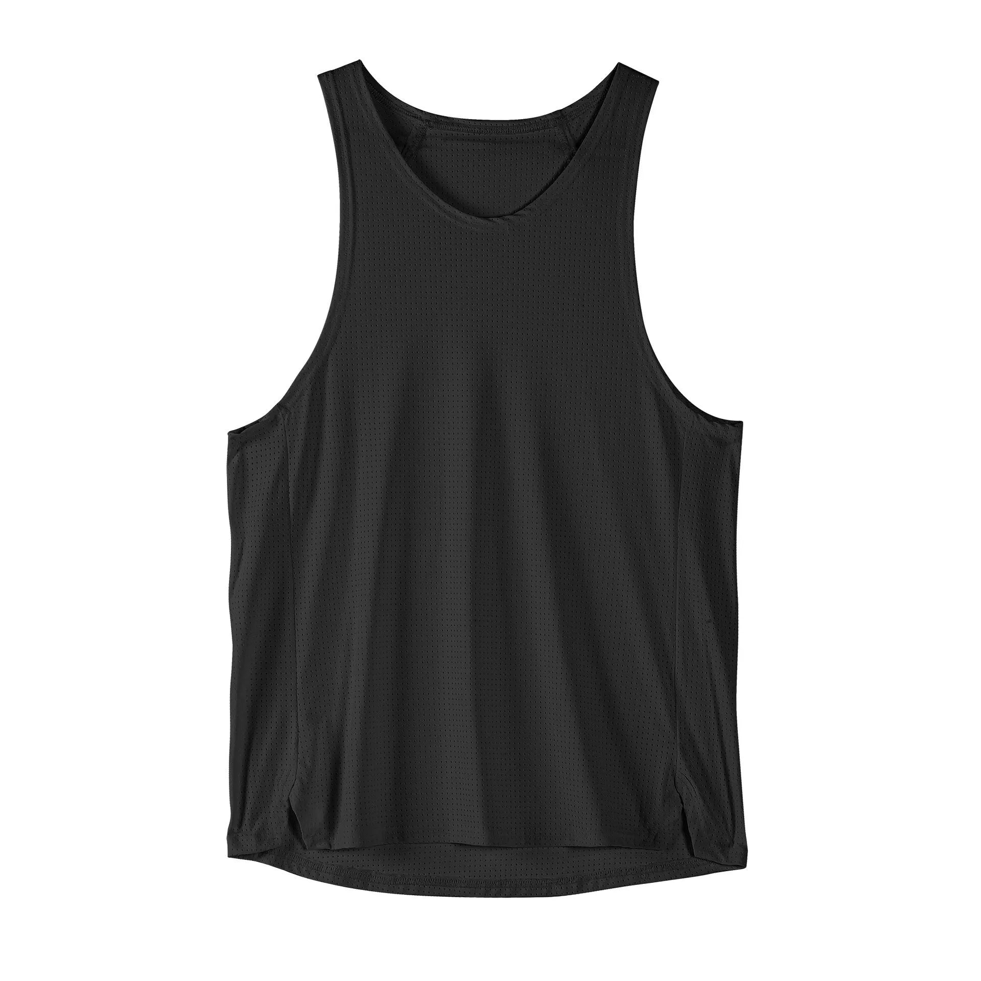 Men's black and white sleeveless nylon vest with stretch fabric in sizes M to XXXL
