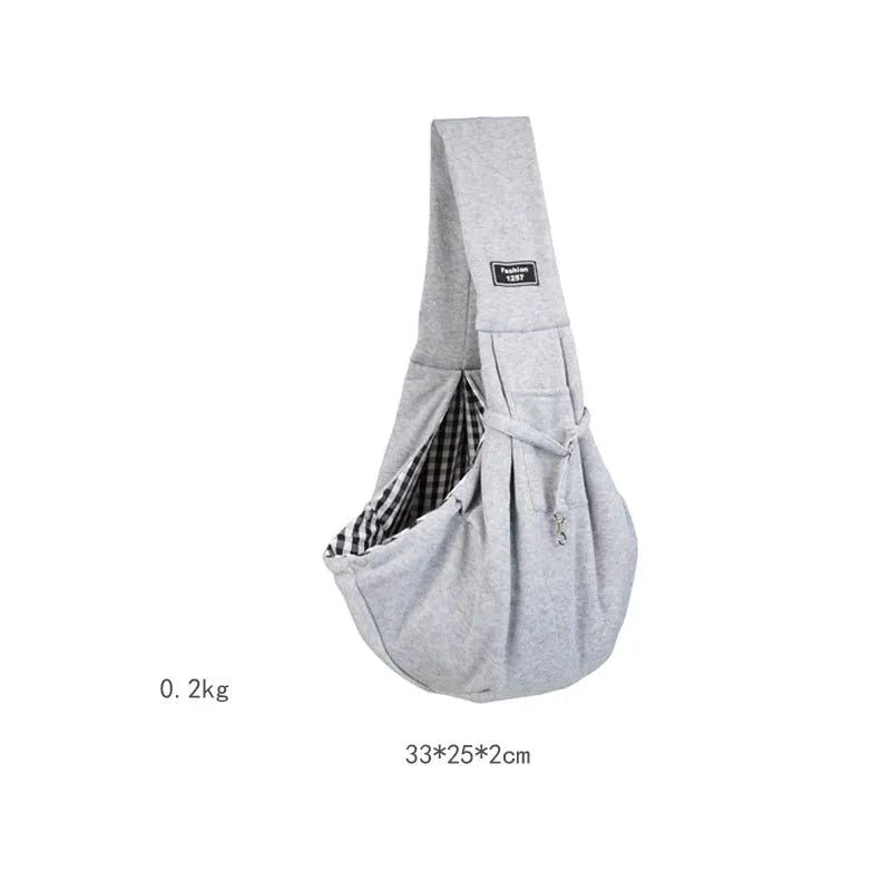 Breathable folding cat messenger bag in blue with mesh panels and adjustable shoulder strap
