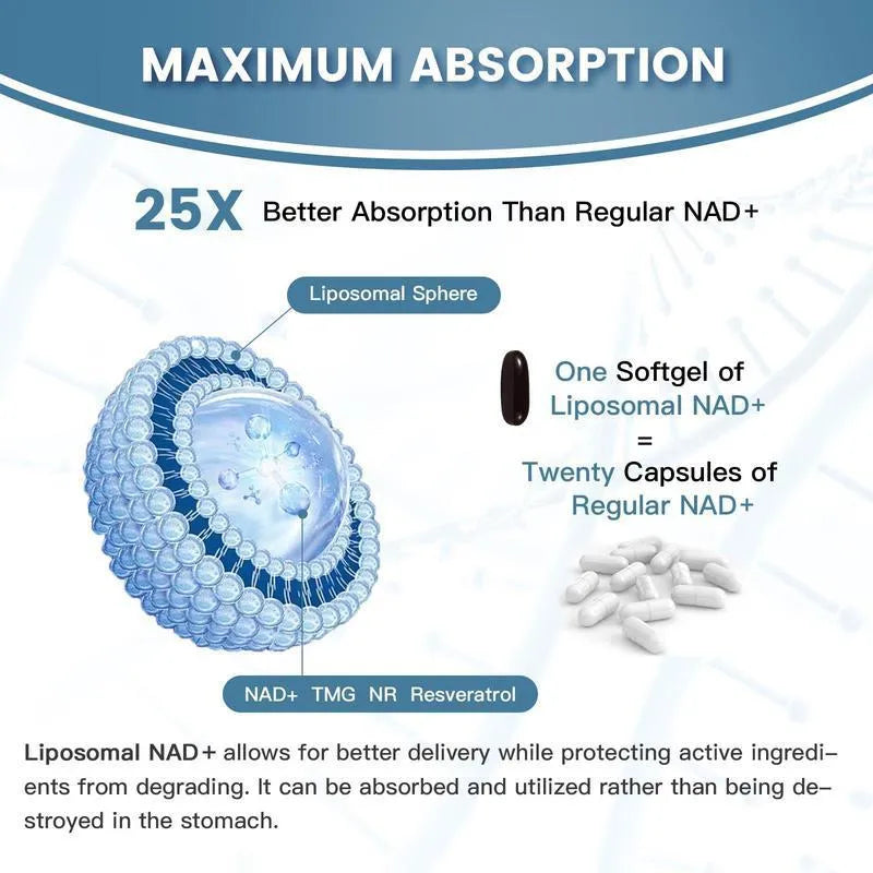 Nicotinamide mononucleotide NMN gel capsule supplement bottle with 60 or 120 piece packaging options
