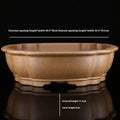 Large handmade purple sand bonsai pot in hexagonal or begonia shape for pine trees.