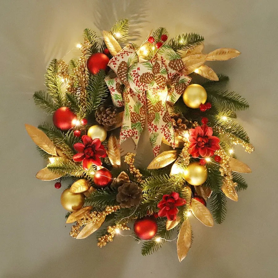 American country style plastic Christmas garland upside down ornament for wall or door decorating.