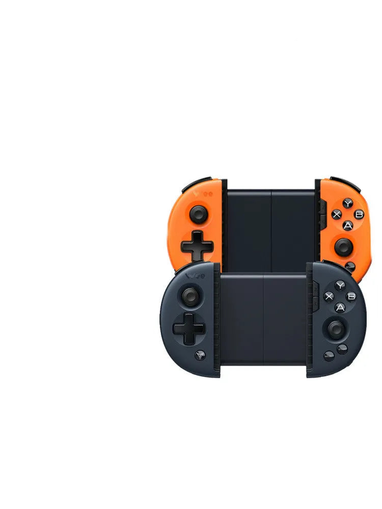 Feizhi Wee2T USB wired mobile game controller in blue or orange with stretch handles.
