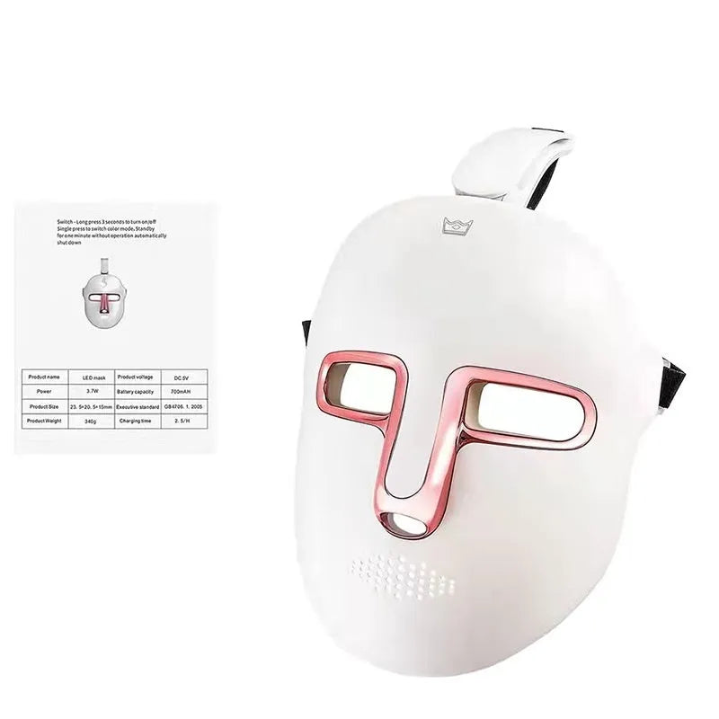 Black gold facial mask IPL device with LED lights and touch screen controls on headband
