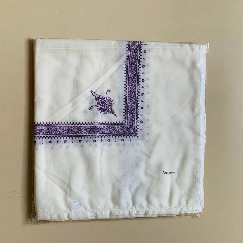 Printed square polyester scarf in a selection of colours, shown flat to display its 138x138 cm dimensions.