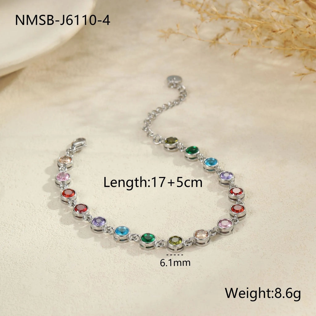 Women's stainless steel bracelet in gold or silver with heart, circle, or square geometric shape