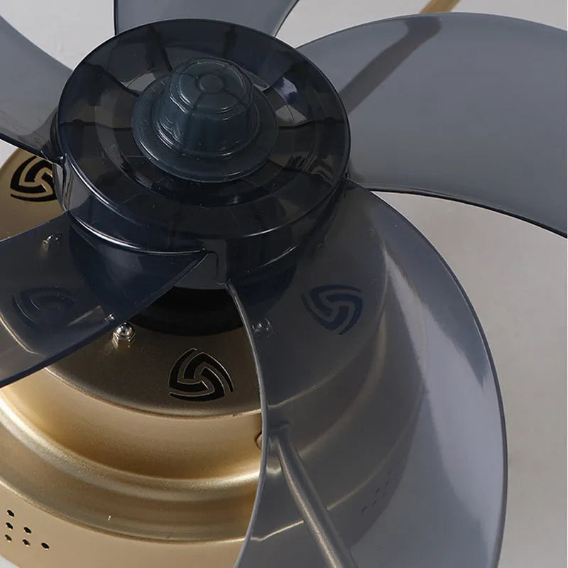 Nordic-style ceiling fan lamp with remote control, 50cm diameter in coffee gold finish