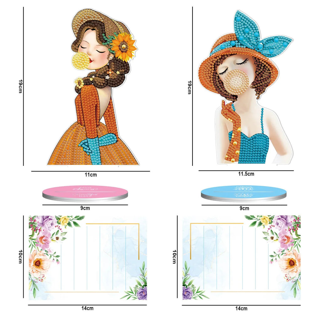 Handmade diamond painting note clip decorative centrepiece with frameless design