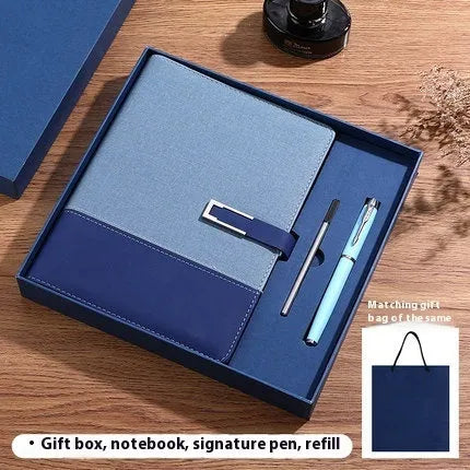 Genuine leather A5 business notebook with wood-free paper pages in multiple colour options including brown, black, green, blue, and red