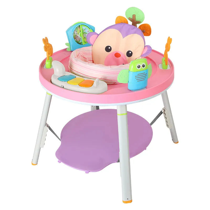 Baby jumping chair with bouncing gymnastic rack in duck or lion styles with interactive toys