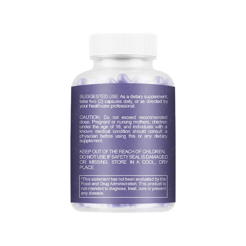 60-capsule vaginal health supplement bottle with plant-extracted gel capsules for adult women