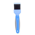 Double-sided pet brush with stainless steel pins and ABS handle in blue or pink colours