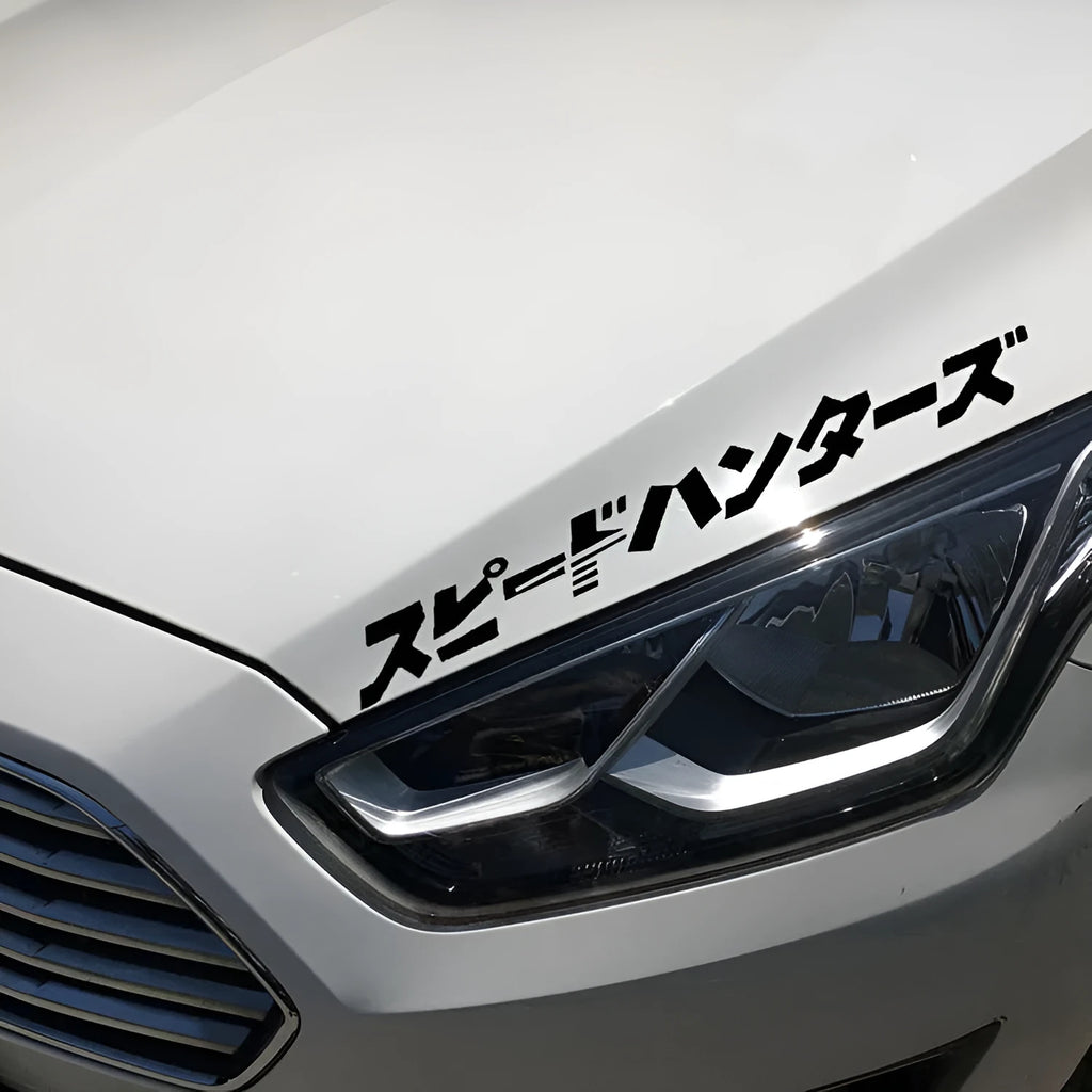 35x35cm Japanese reflective car stickers in black and white PET material