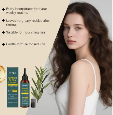 Rosemary essential oil 100ml bottle with pointed applicator nozzle and hair comb for hair care treatment