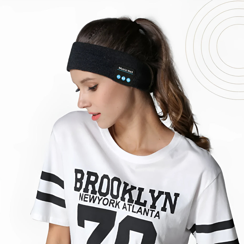 Bluetooth 5.4 eye mask headband with removable fabric in black, dark grey or grey-white colours