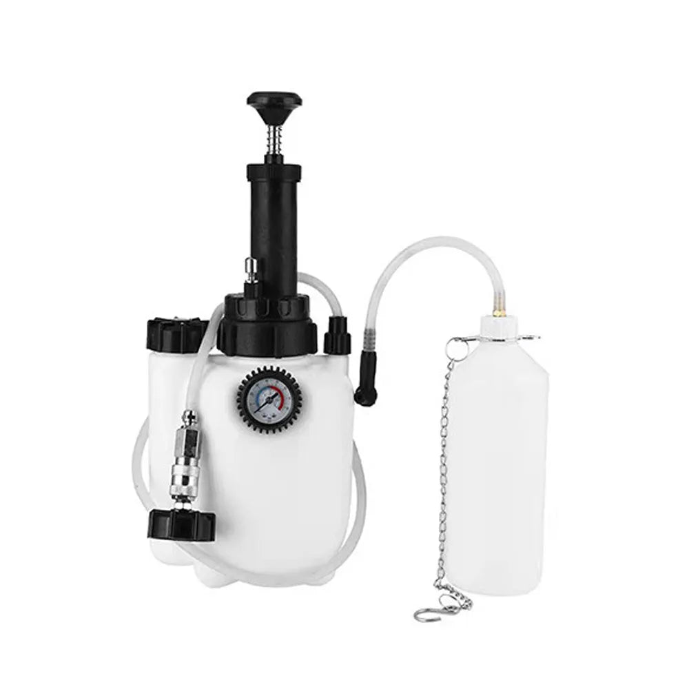 White 3 litre brake oil tank replacement tool for automotive maintenance with copper, iron and plastic construction