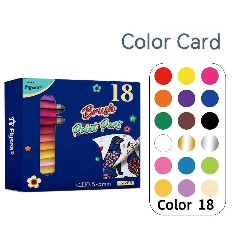 Set of soft brush tip gouache pens for hand lettering and craft projects in multiple colour options