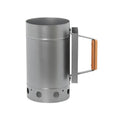 Zinc-iron alloy outdoor charcoal fire starter tool in carbon bucket style with oven igniter.