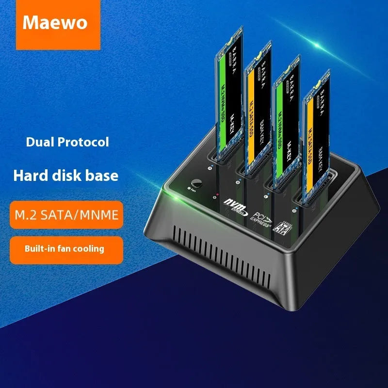 M2 dual protocol SSD aluminium alloy enclosure measuring 90x78x34mm for SATA or NVMe drives