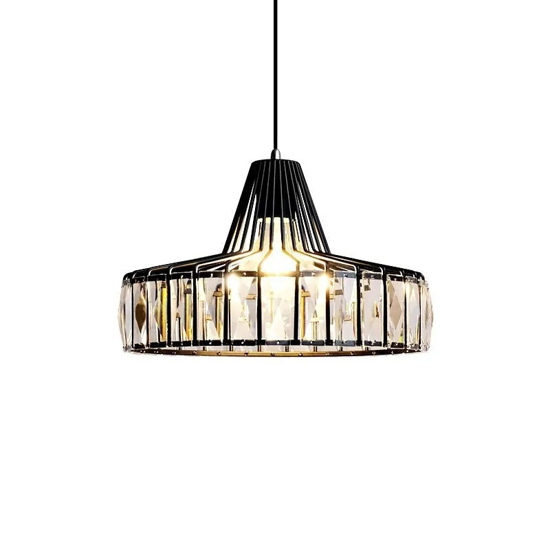 Crystal ceiling light with LED light source in light luxury style for bedroom or study