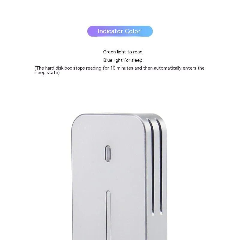 Aluminium alloy NVMe SSD enclosure with dual protocol support measuring 5.2cm by 2.8cm
