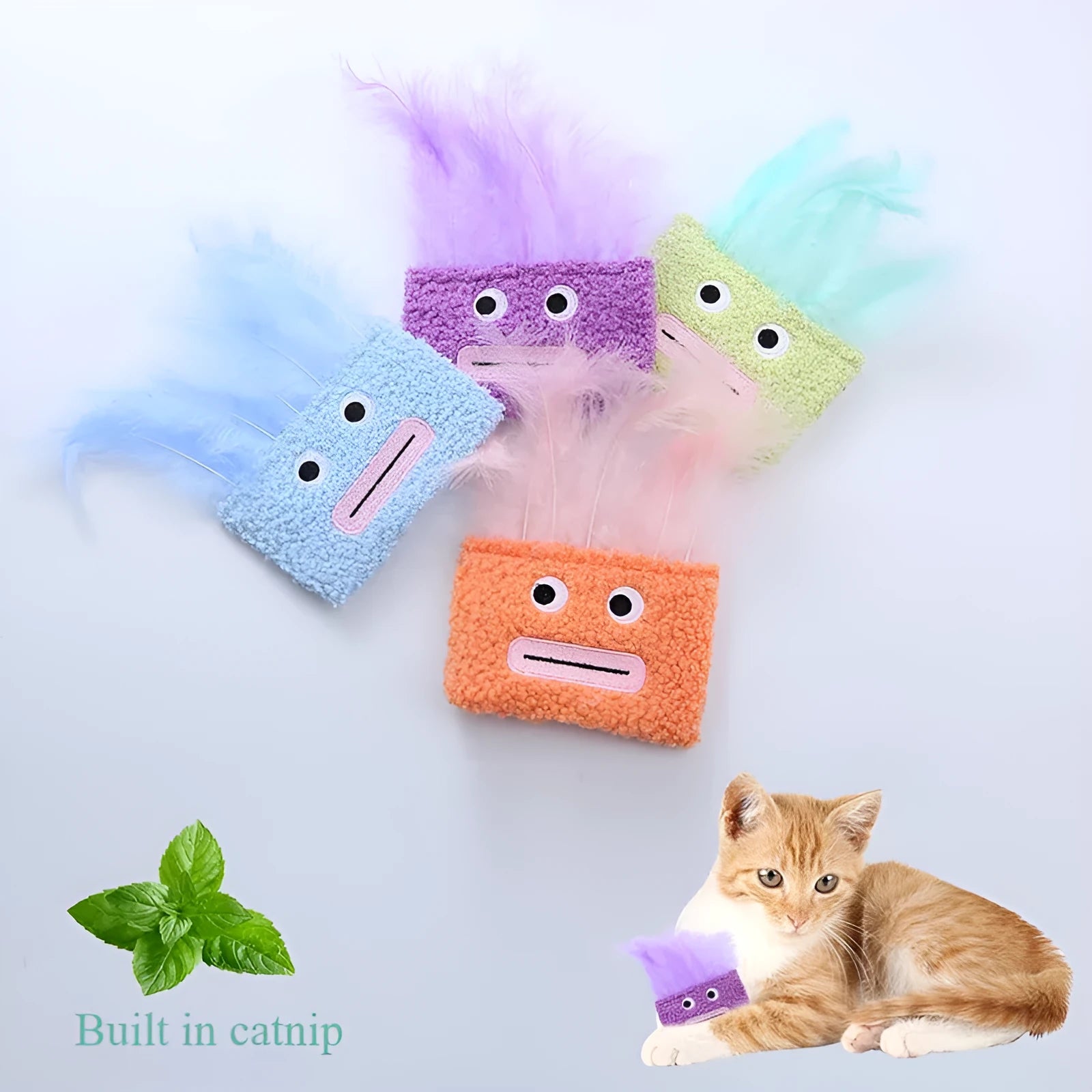 Big mouth explosion head-shaped catnip plush toy for cats in multiple colour options