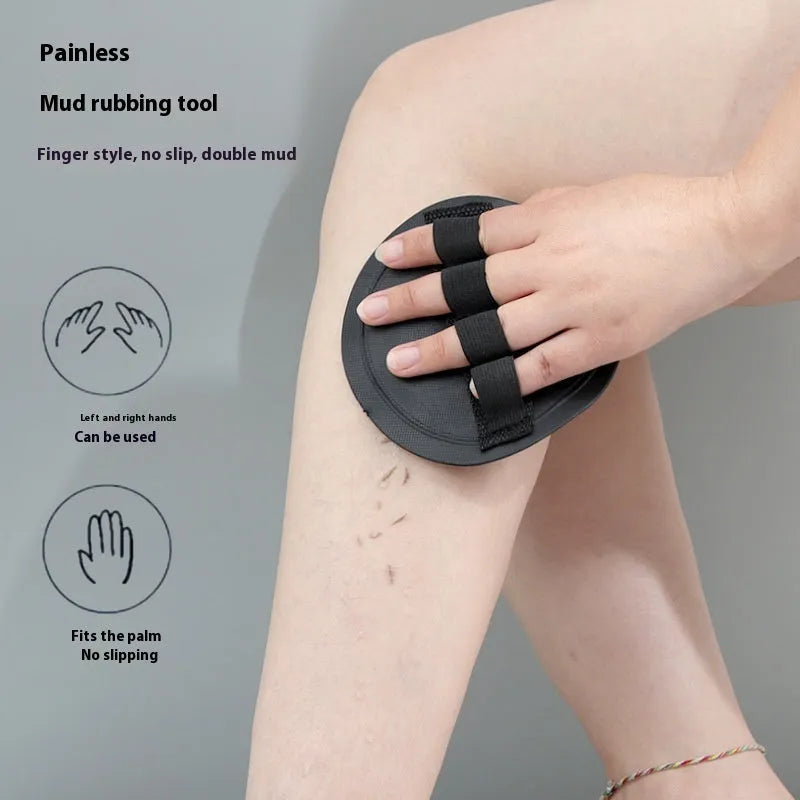 Women's natural rubber bath gadget finger style in round cake colours with bath towel