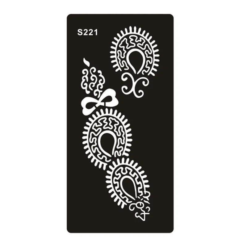 Geometric hollow tattoo template stickers on water transfer paper in multiple colours