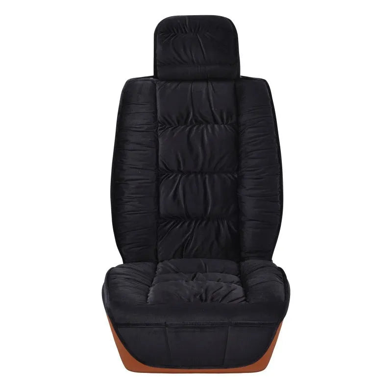 Winter short plush car seat cushion in choice of five colours with wool cotton filler insulation