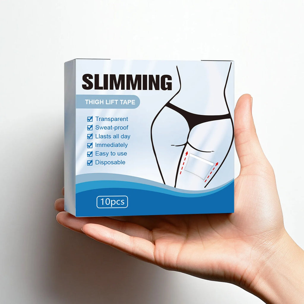 Box of 10 square body shaping sticker patches for navel tightening and contouring.