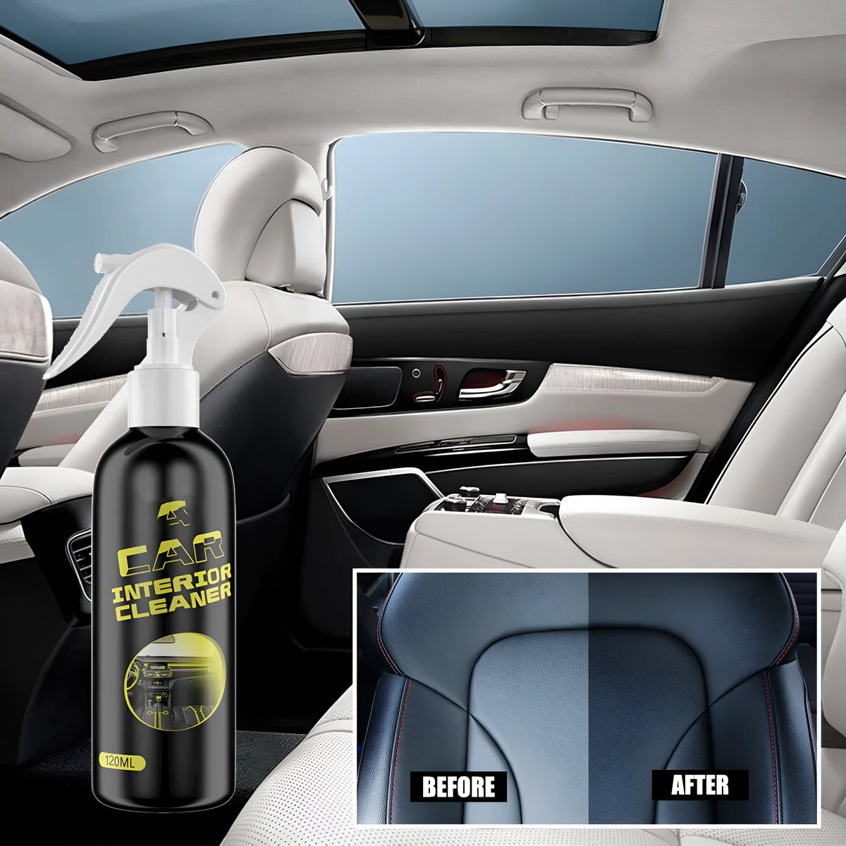 120ml car interior cleaner bottle for leather plastic dashboard maintenance