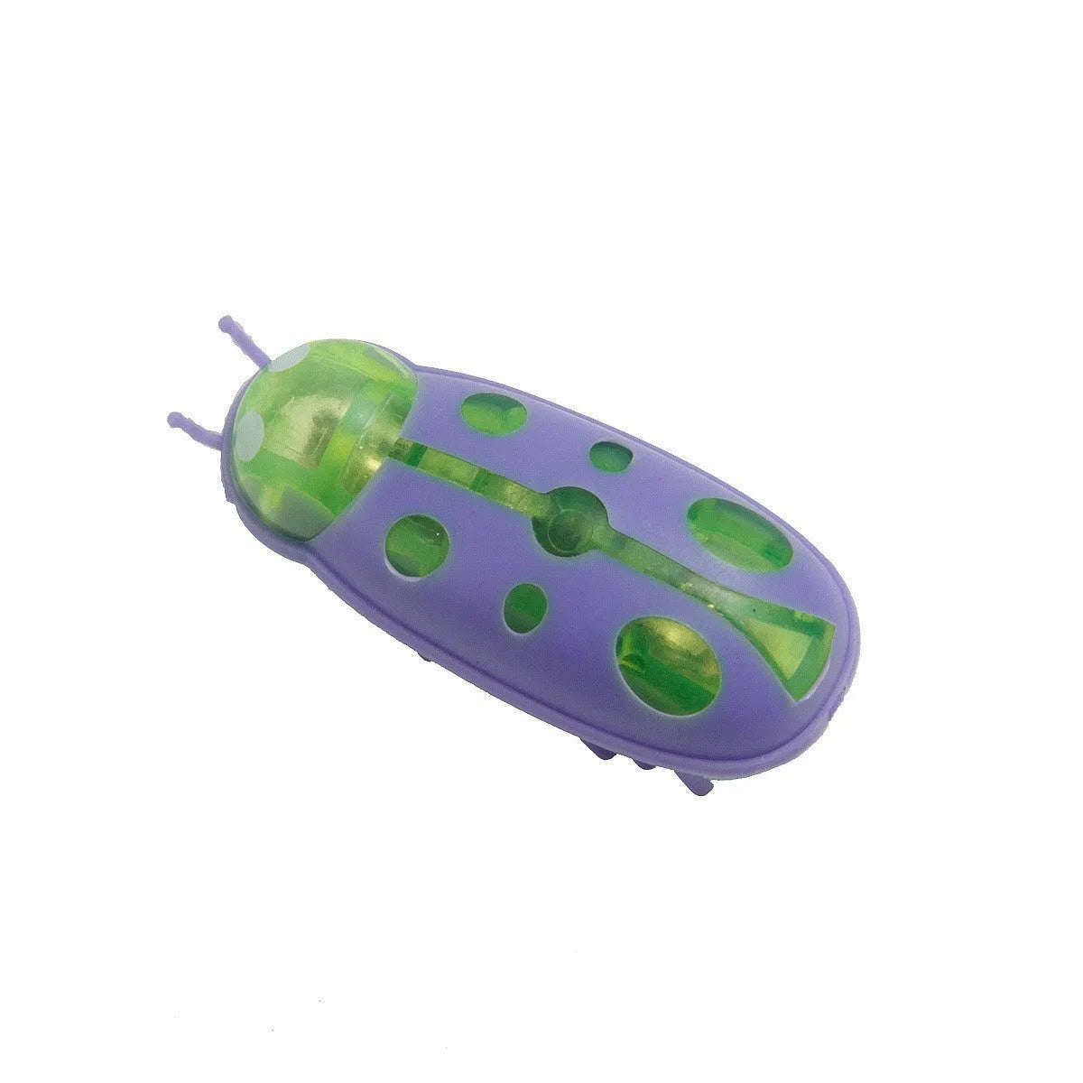 Electric jumping insect cat toy showing miniature worm design and compact 4.5cm plastic construction