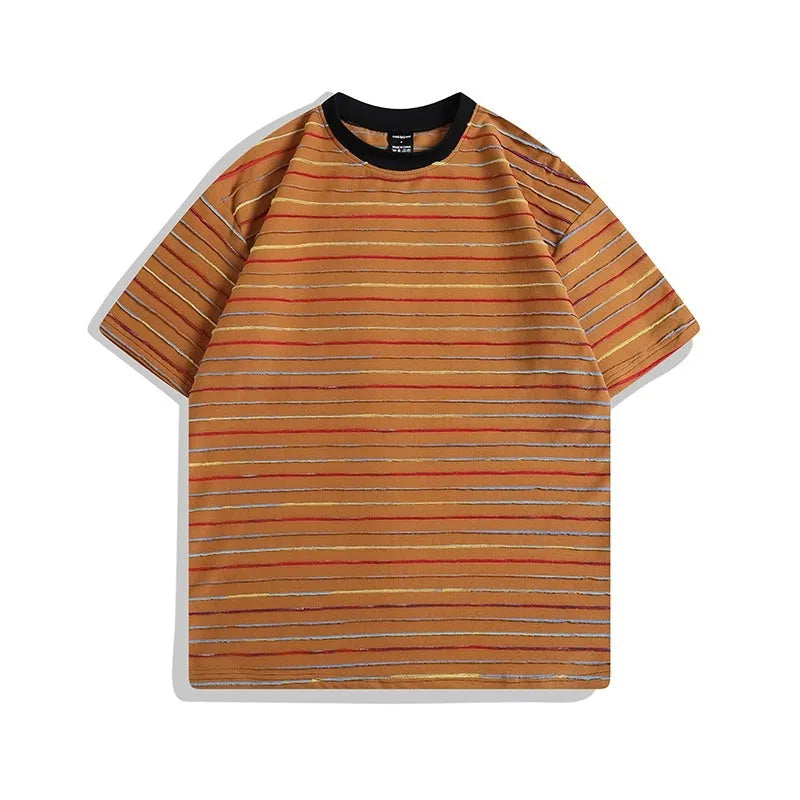 Loose fit half sleeve t-shirt in five colours with round neck collar