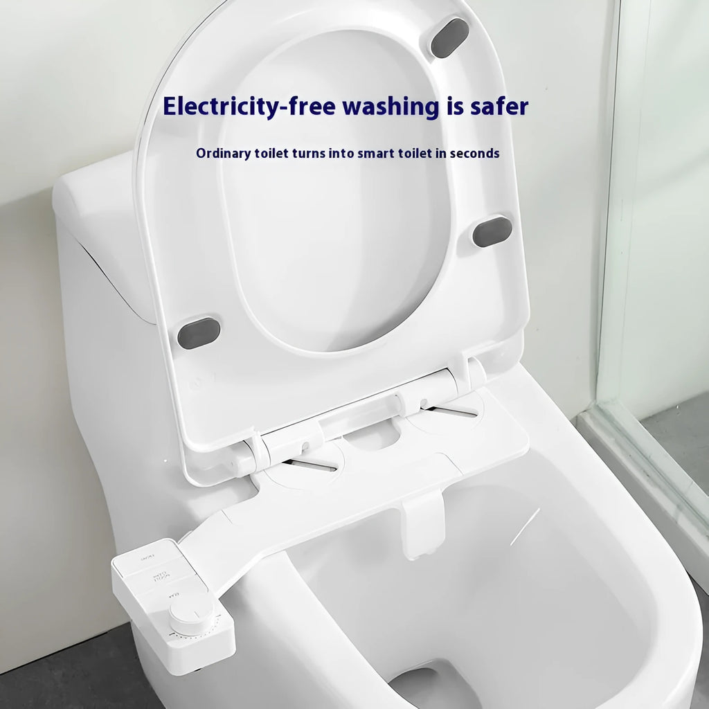 KB06 pure white manual wash butt-lifting tool with button control and multiple plumbing connectors.