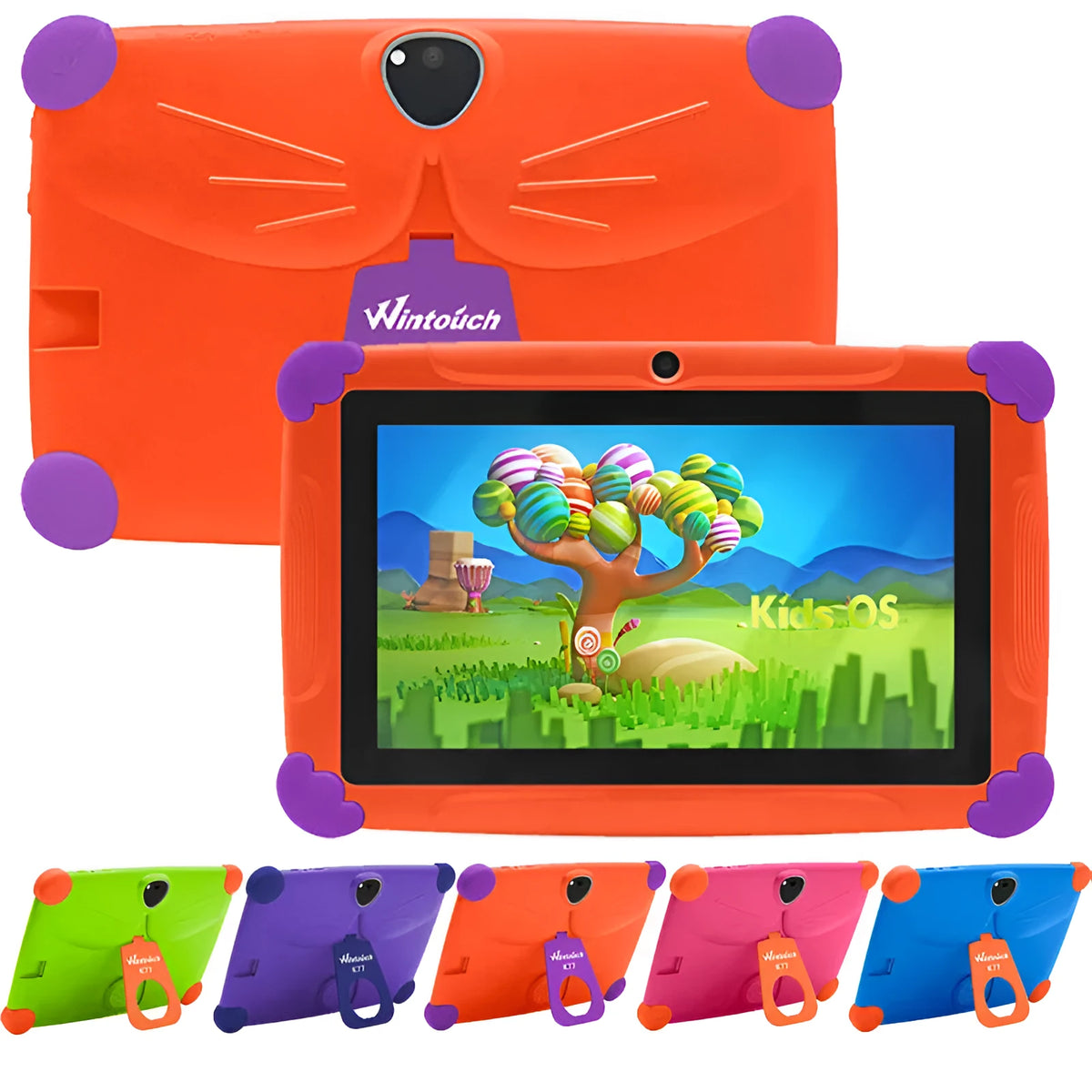 7-inch 18GB children's learning tablet in blue, with Bluetooth, GPS, and gravity sensing, 18.1cm x 12.1cm