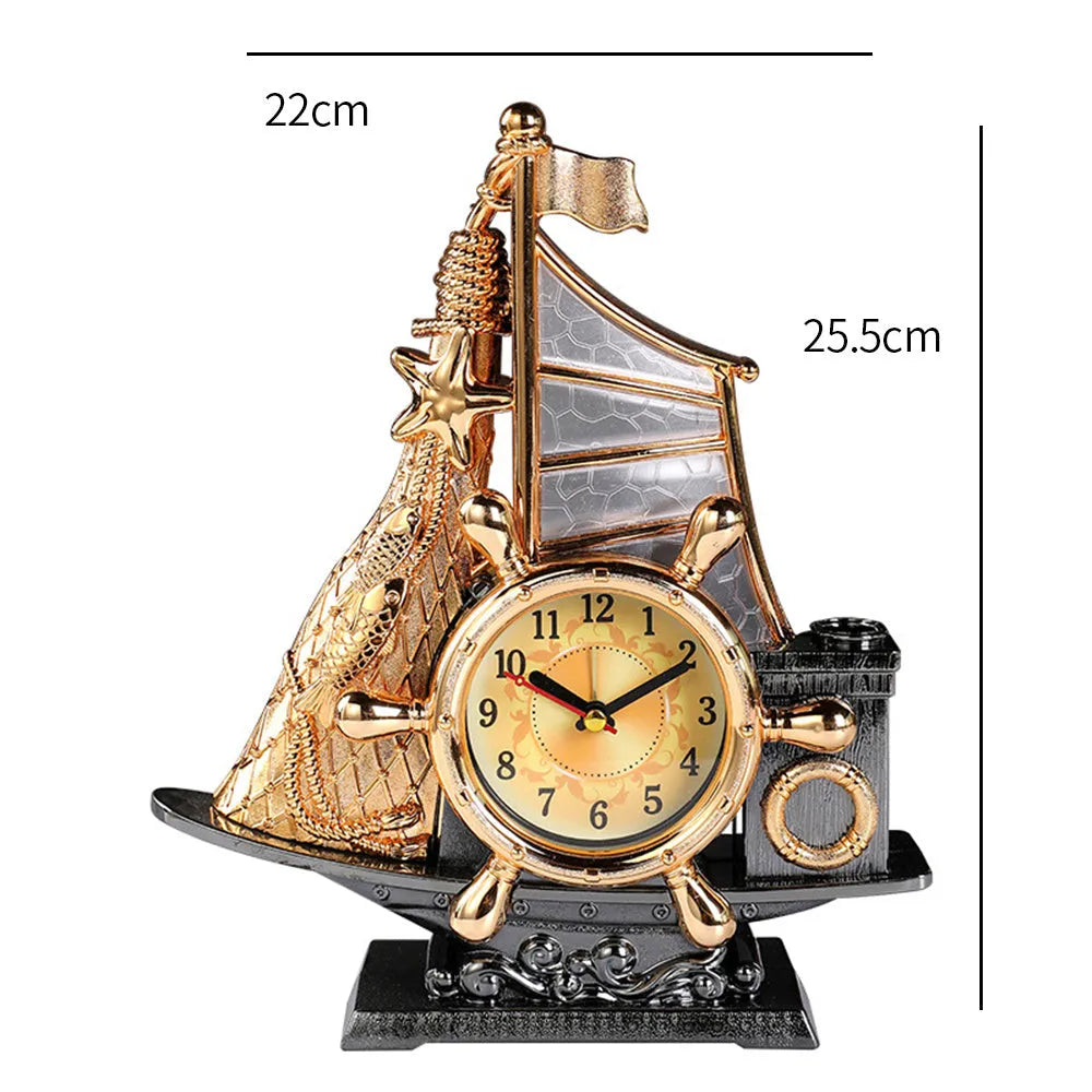 Digital alarm clock with LED display in gold or silver colour options