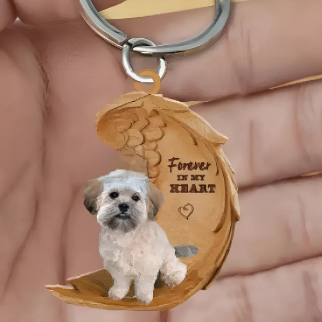 Square acrylic dog-themed car hanging ornament measuring 9cm by 9cm.
