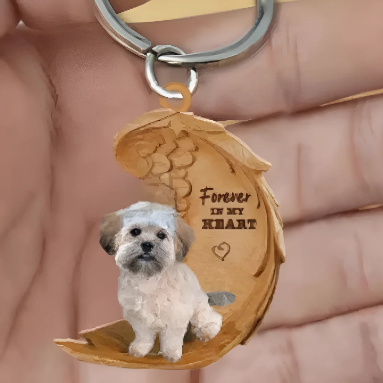 Square acrylic dog-themed car hanging ornament measuring 9cm by 9cm.