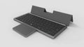 Three-in-one Bluetooth keyboard with touch pad and leather sheath in black, pink, or silver colour options