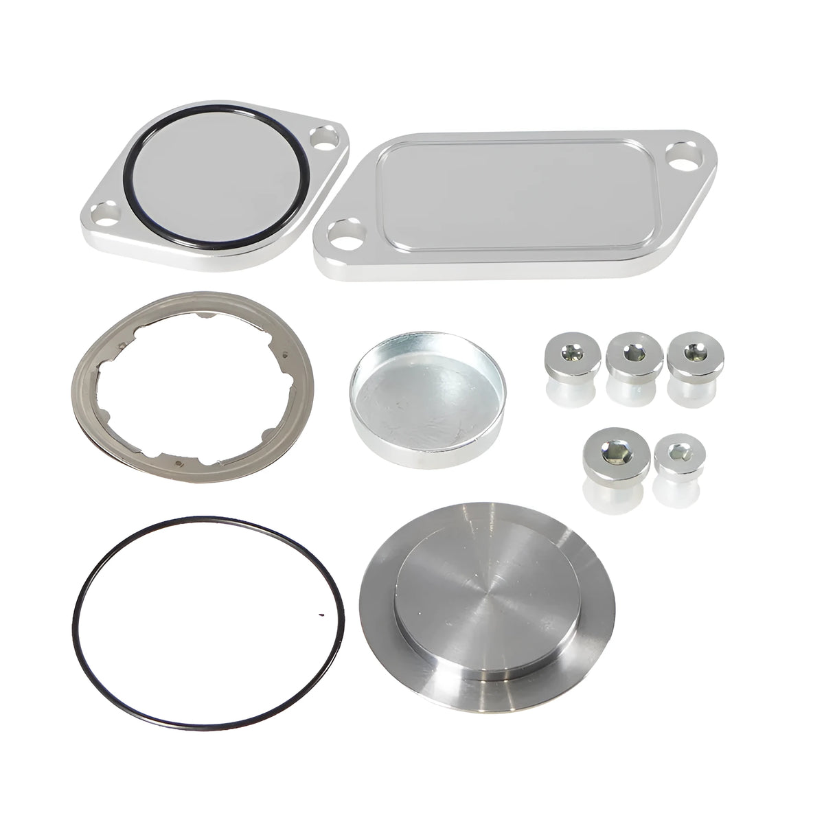 Silver aluminium alloy valve cover for diesel engine EGR cooler replacement