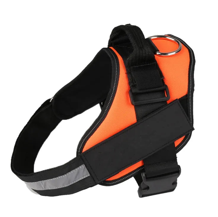 Reflective adjustable nylon no-pull dog harness vest in multiple colours