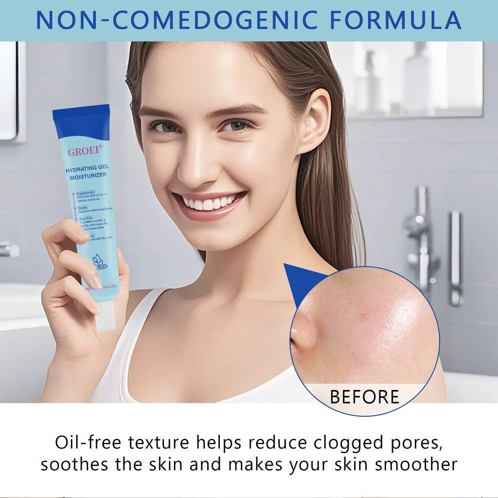 50ml bottle of hyaluronic acid moisturising facial gel for skin hydration