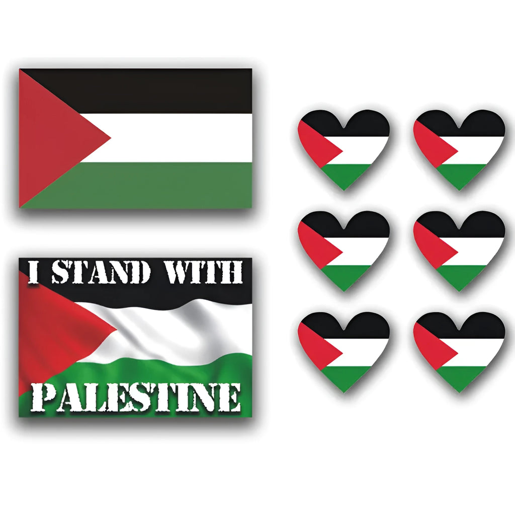 Palestinian flag car decal sticker on vehicle window with three colour option examples