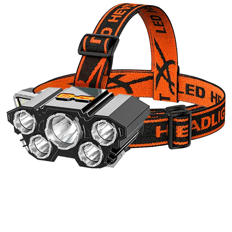 LED miner's head lamp with head strap, 10W power, rechargeable 2400mAh battery